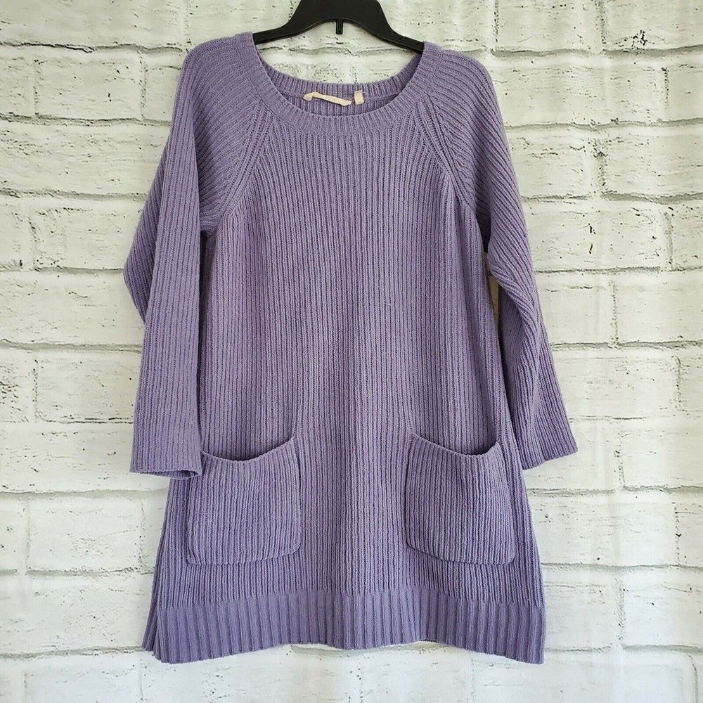 Soft Surroundings Cozy Chenile Pullover Purple Womens XS sweater